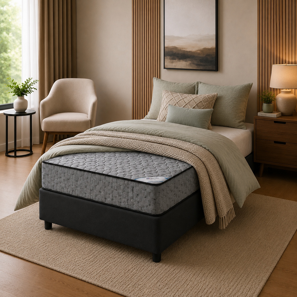 Dream Sleep Jacquard Grey Foam Mattress bedding